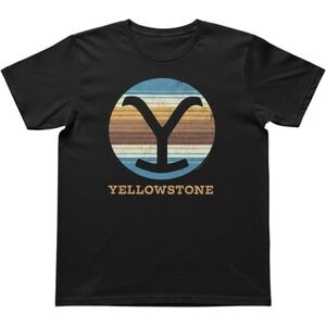 Instant Message Yellowstone T-Shirt Women 2XL Black Retro Logo Graphic Tee
